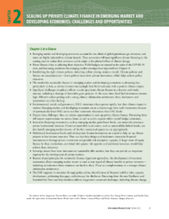 Chapter 2: Scaling up Private Climate Finance in Emerging Market and Developing Economies: Challenges and Opportunities